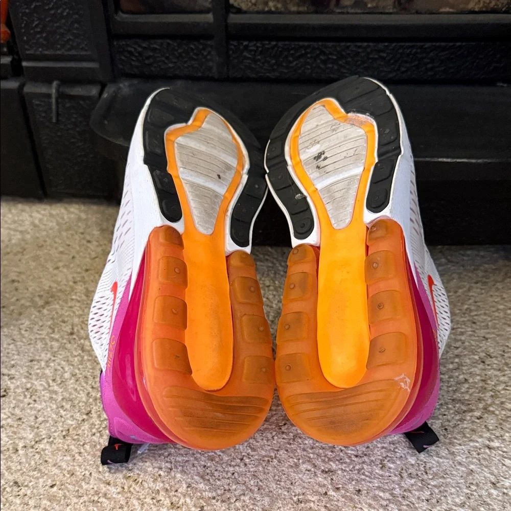 Nike Air Max 270 White Pink Orange Sneakers - Picture 4 of 6